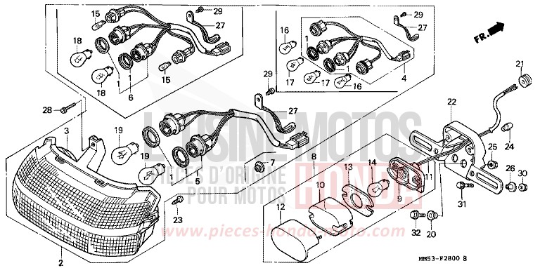 HECKLEUCHTE von CB1300 Super Bold'or ABS NH233D (NH233D) von 1987